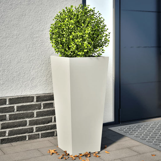 Plantenbakken Staal Wit 2 35 x 35 x 75 cm Staal/Wit