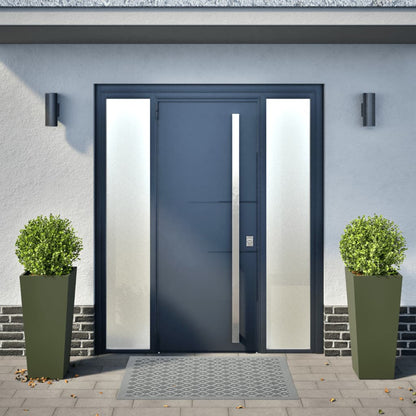 Plantenbakken Staal Olijfgroen 2 35 x 35 x 75 cm Staal/Groen