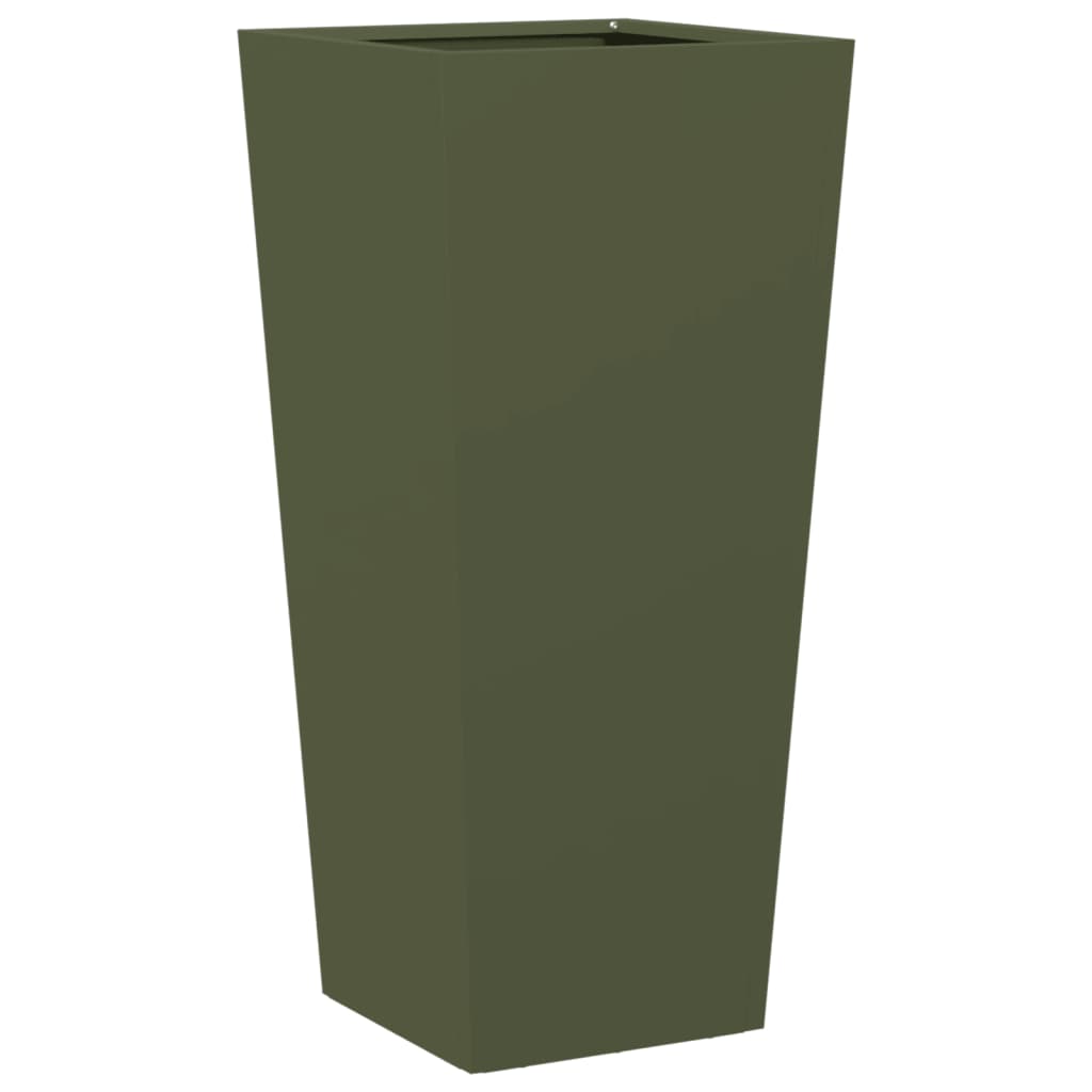 Plantenbakken Staal Olijfgroen 2 35 x 35 x 75 cm Staal/Groen