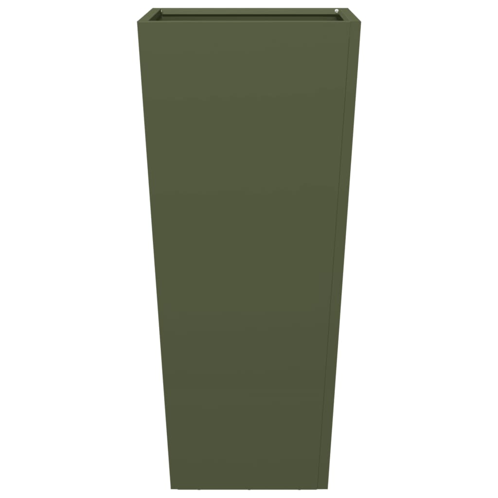 Plantenbakken Staal Olijfgroen 2 35 x 35 x 75 cm Staal/Groen