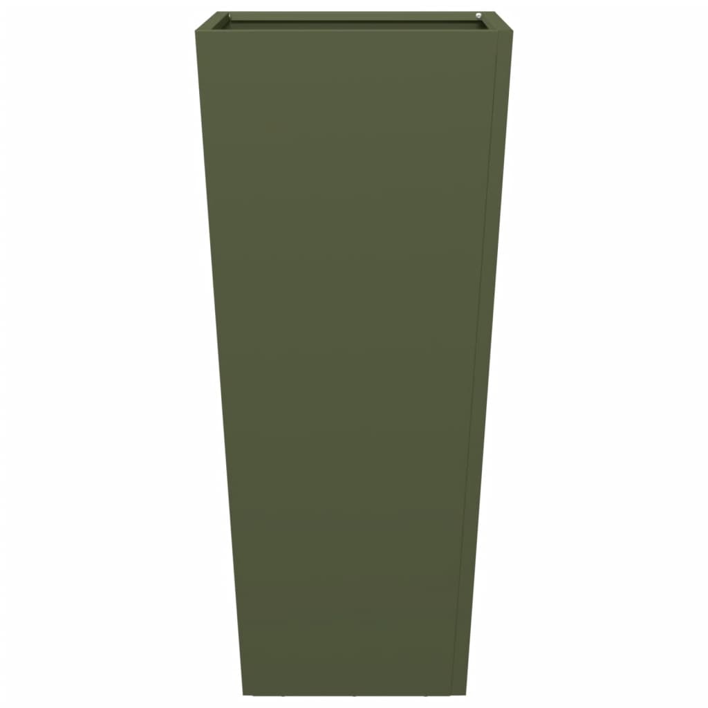 Plantenbakken Staal Olijfgroen 2 35 x 35 x 75 cm Staal/Groen