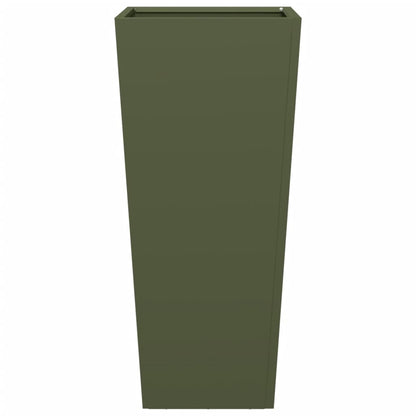 Plantenbakken Staal Olijfgroen 2 35 x 35 x 75 cm Staal/Groen