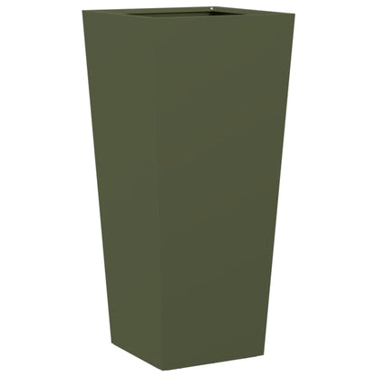 Plantenbakken Staal Olijfgroen 2 35 x 35 x 75 cm Staal/Groen