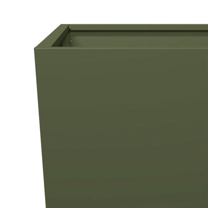Plantenbakken Staal Olijfgroen 2 35 x 35 x 75 cm Staal/Groen