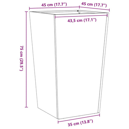 Plantenbakken Staal Zwart 2 45 x 45 x 75 cm Staal/Zwart