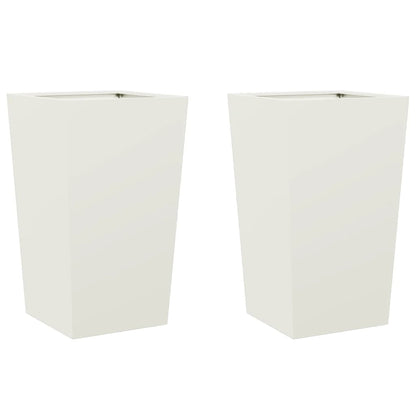 Plantenbakken Staal Wit 2 45 x 45 x 75 cm Staal/Wit