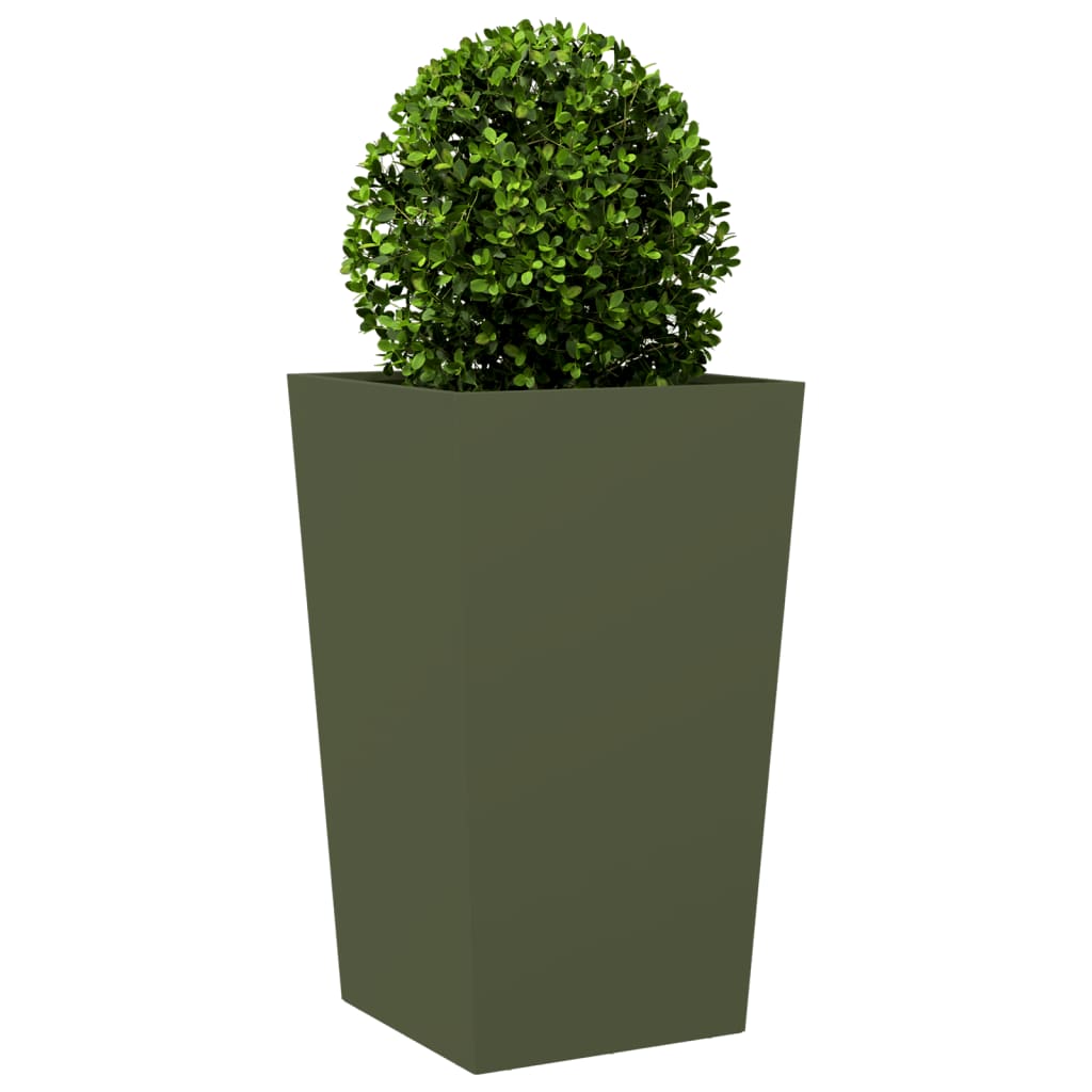 Plantenbakken Staal Olijfgroen 2 45 x 45 x 75 cm Staal/Groen