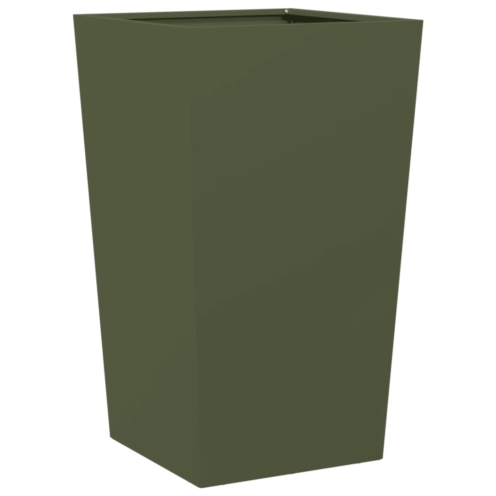 Plantenbakken Staal Olijfgroen 2 45 x 45 x 75 cm Staal/Groen