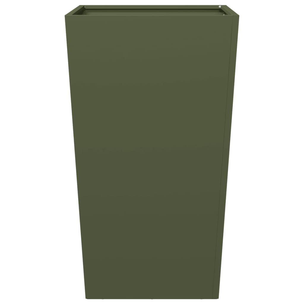 Plantenbakken Staal Olijfgroen 2 45 x 45 x 75 cm Staal/Groen