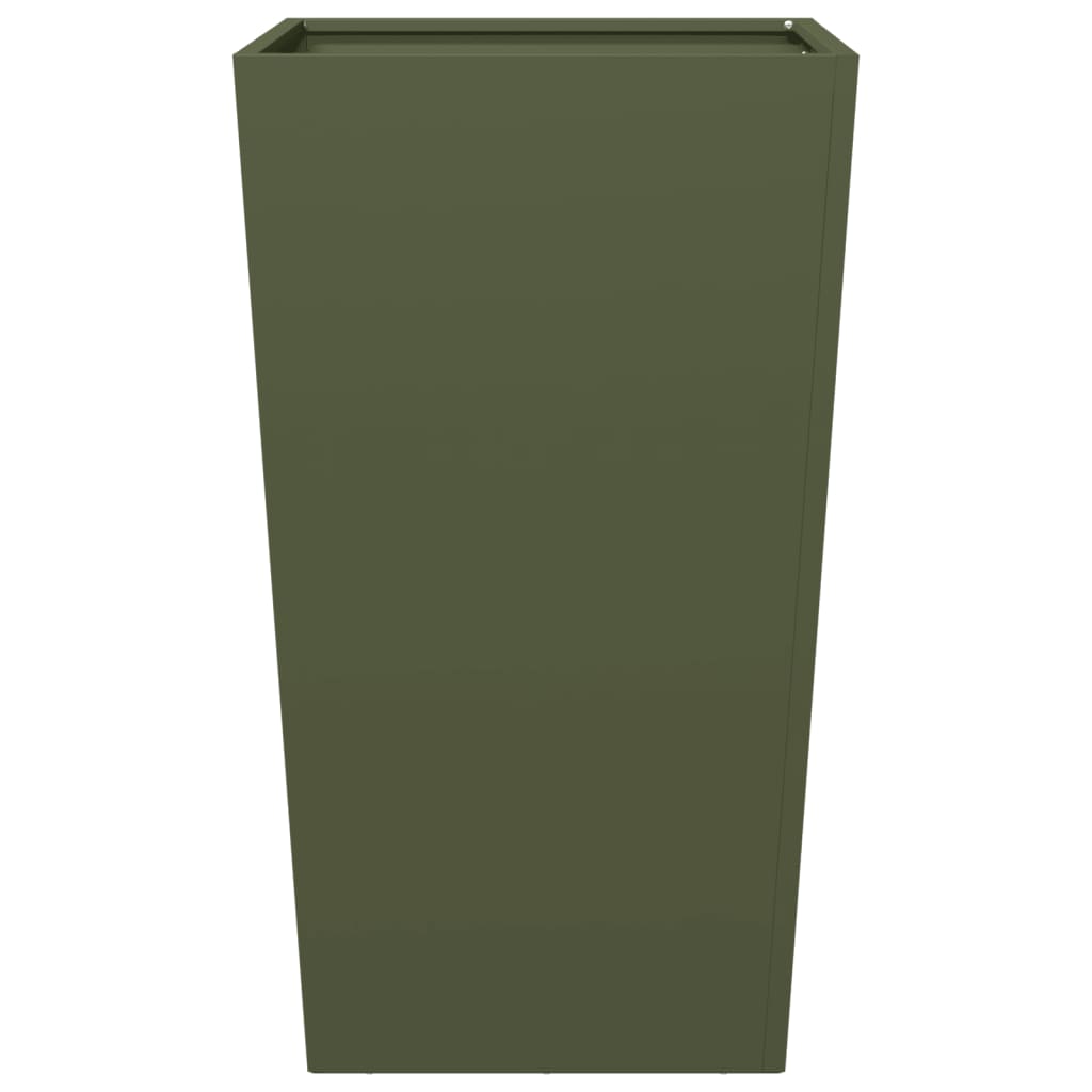 Plantenbakken Staal Olijfgroen 2 45 x 45 x 75 cm Staal/Groen
