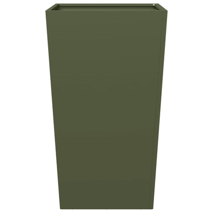 Plantenbakken Staal Olijfgroen 2 45 x 45 x 75 cm Staal/Groen