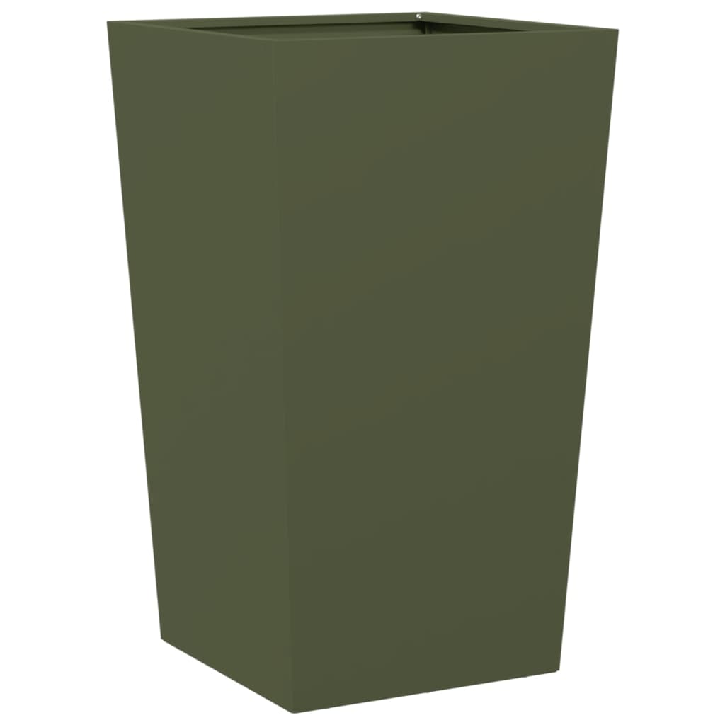 Plantenbakken Staal Olijfgroen 2 45 x 45 x 75 cm Staal/Groen