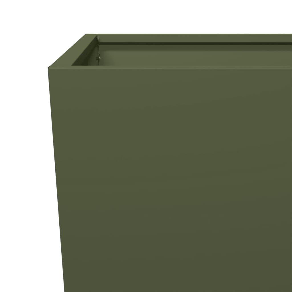 Plantenbakken Staal Olijfgroen 2 45 x 45 x 75 cm Staal/Groen