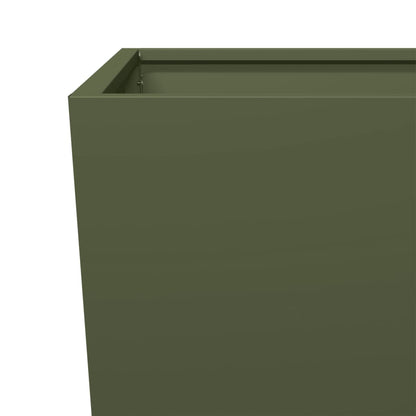 Plantenbakken Staal Olijfgroen 2 45 x 45 x 75 cm Staal/Groen