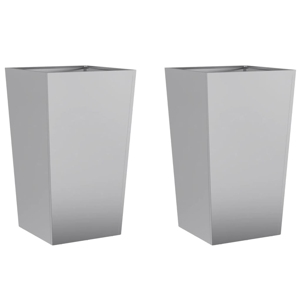 Plantenbakken Gegalvaniseerd Staal 2 45 x 45 x 75 cm Gegalvaniseerd staal/Grijs