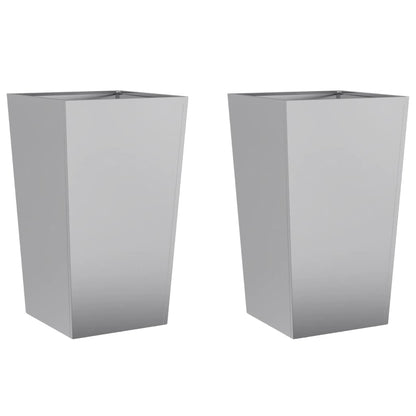 Plantenbakken Gegalvaniseerd Staal 2 45 x 45 x 75 cm Gegalvaniseerd staal/Grijs