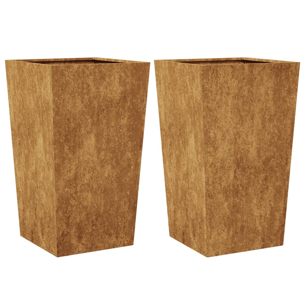 Plantenbakken Weervast Staal 2 45 x 45 x 75 cm Cortenstaal/Bruin