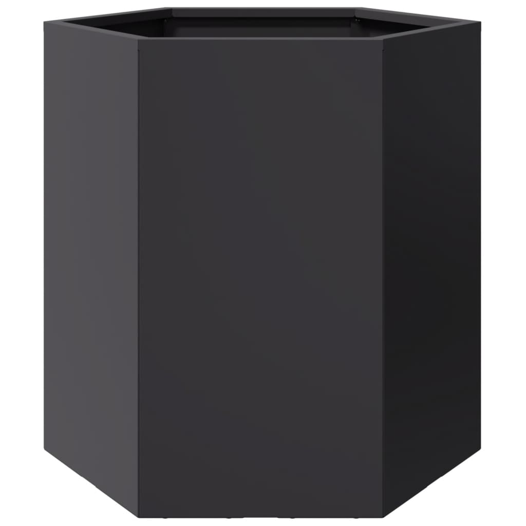 Plantenbakken Zeshoek Staal Zwart 2 46 x 40 x 45 cm Staal/Zwart