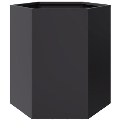 Plantenbakken Zeshoek Staal Zwart 2 46 x 40 x 45 cm Staal/Zwart
