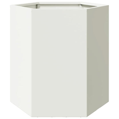 Plantenbakken Zeshoek Staal Wit 2 46 x 40 x 45 cm Staal/Wit