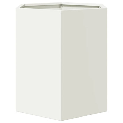 Plantenbakken Zeshoek Staal Wit 2 46 x 40 x 45 cm Staal/Wit