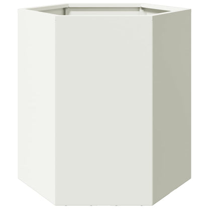 Plantenbakken Zeshoek Staal Wit 2 46 x 40 x 45 cm Staal/Wit