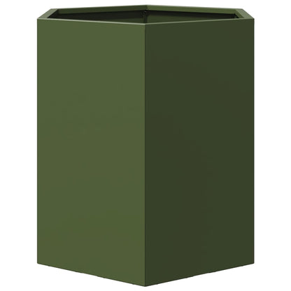Plantenbakken Zeshoek Staal Olijfgroen 2 46 x 40 x 45 cm Staal/Groen