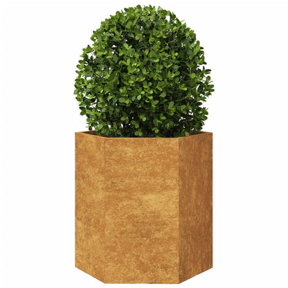 Plantenbakken Zeshoek Weervast Staal 2 46 x 40 x 45 cm Cortenstaal/Bruin