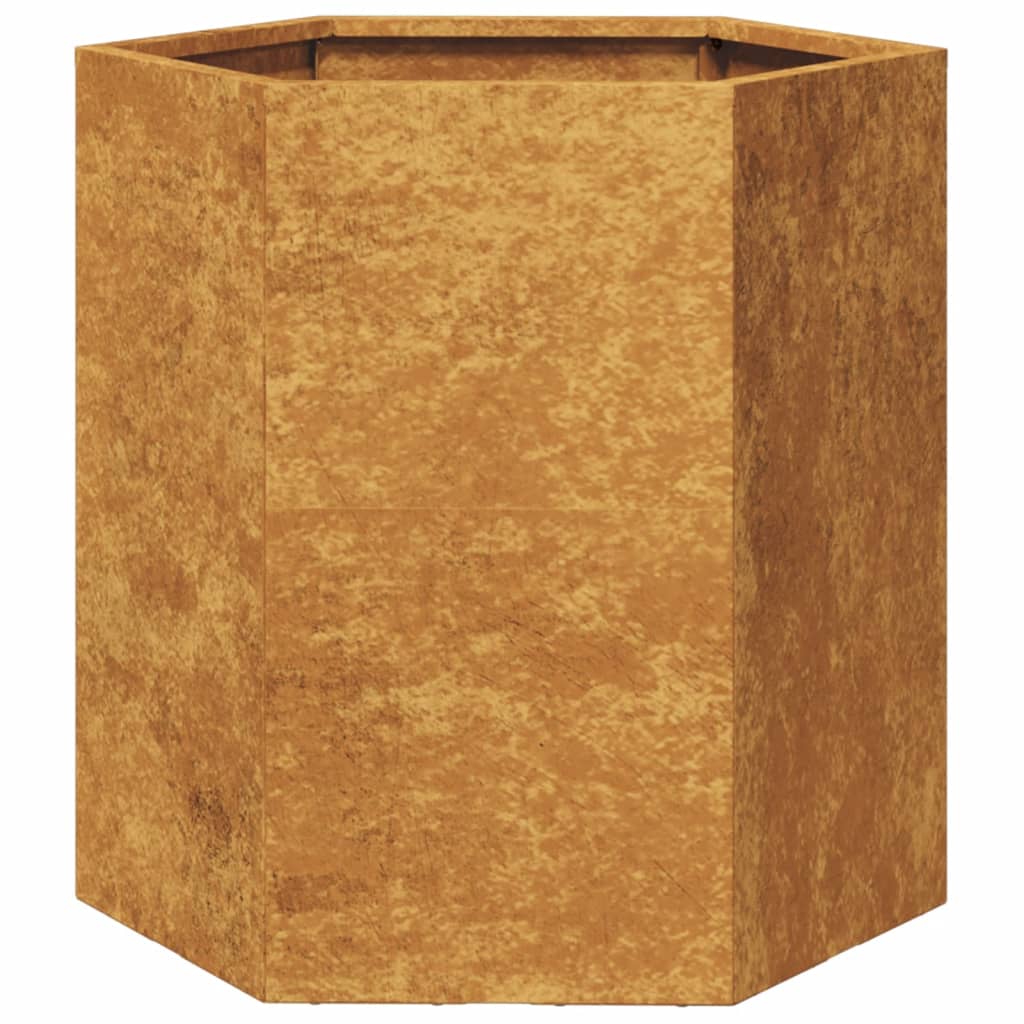 Plantenbakken Zeshoek Weervast Staal 2 46 x 40 x 45 cm Cortenstaal/Bruin