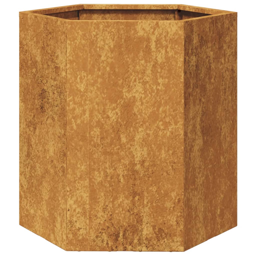 Plantenbakken Zeshoek Weervast Staal 2 46 x 40 x 45 cm Cortenstaal/Bruin