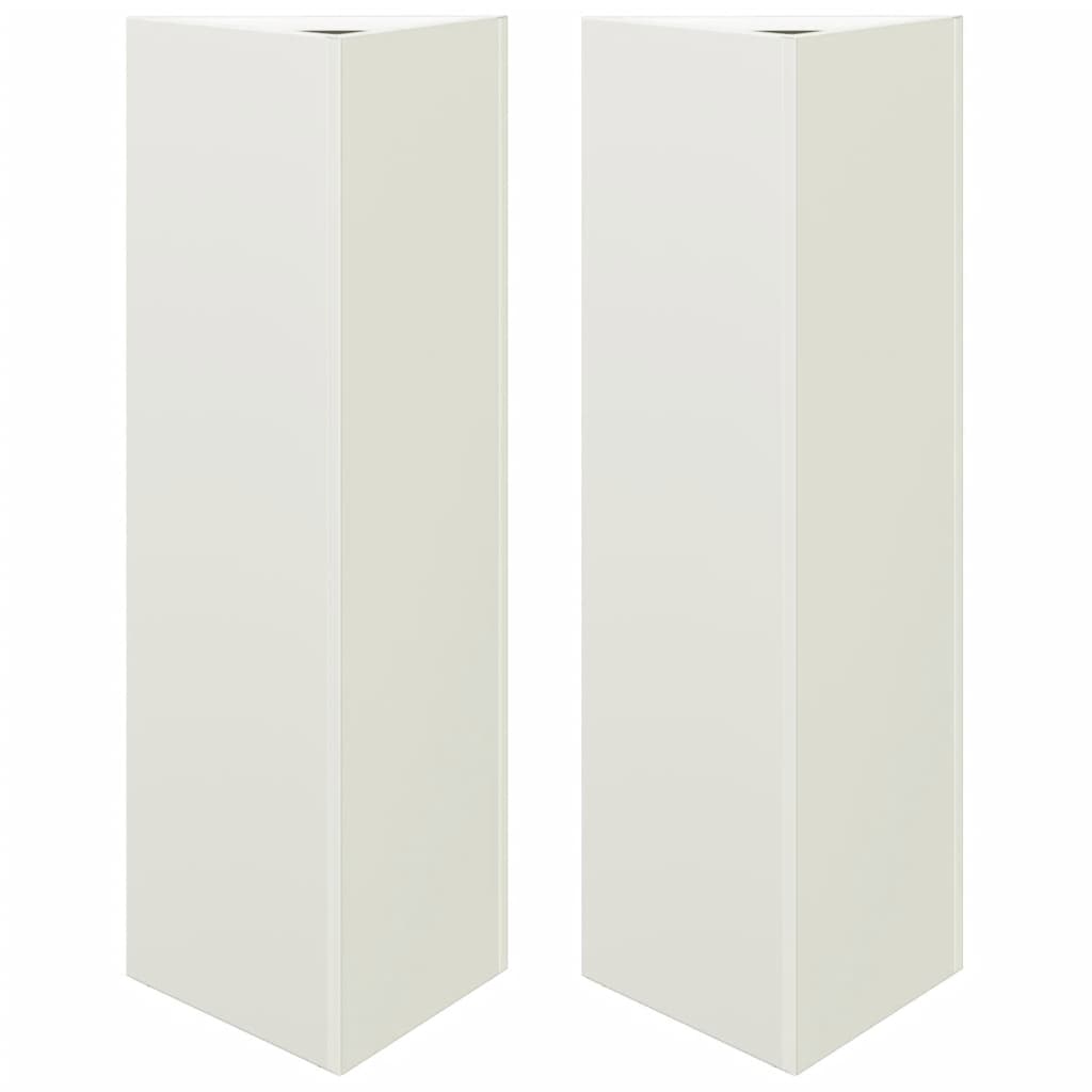 Plantenbakken Driehoek Staal Wit 2 30 x 26 x 75 cm Staal/Wit