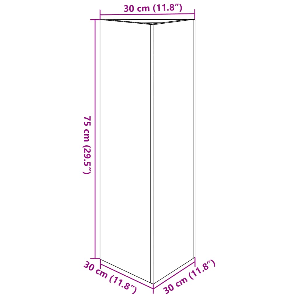 Plantenbakken Driehoek Staal Wit 2 30 x 26 x 75 cm Staal/Wit