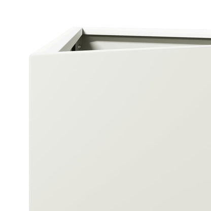 Plantenbakken Driehoek Staal Wit 2 30 x 26 x 75 cm Staal/Wit