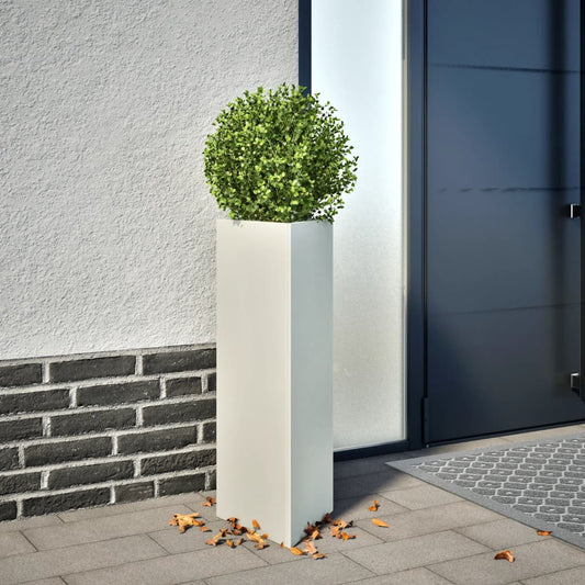 Plantenbakken Driehoek Staal Wit 2 30 x 26 x 75 cm Staal/Wit