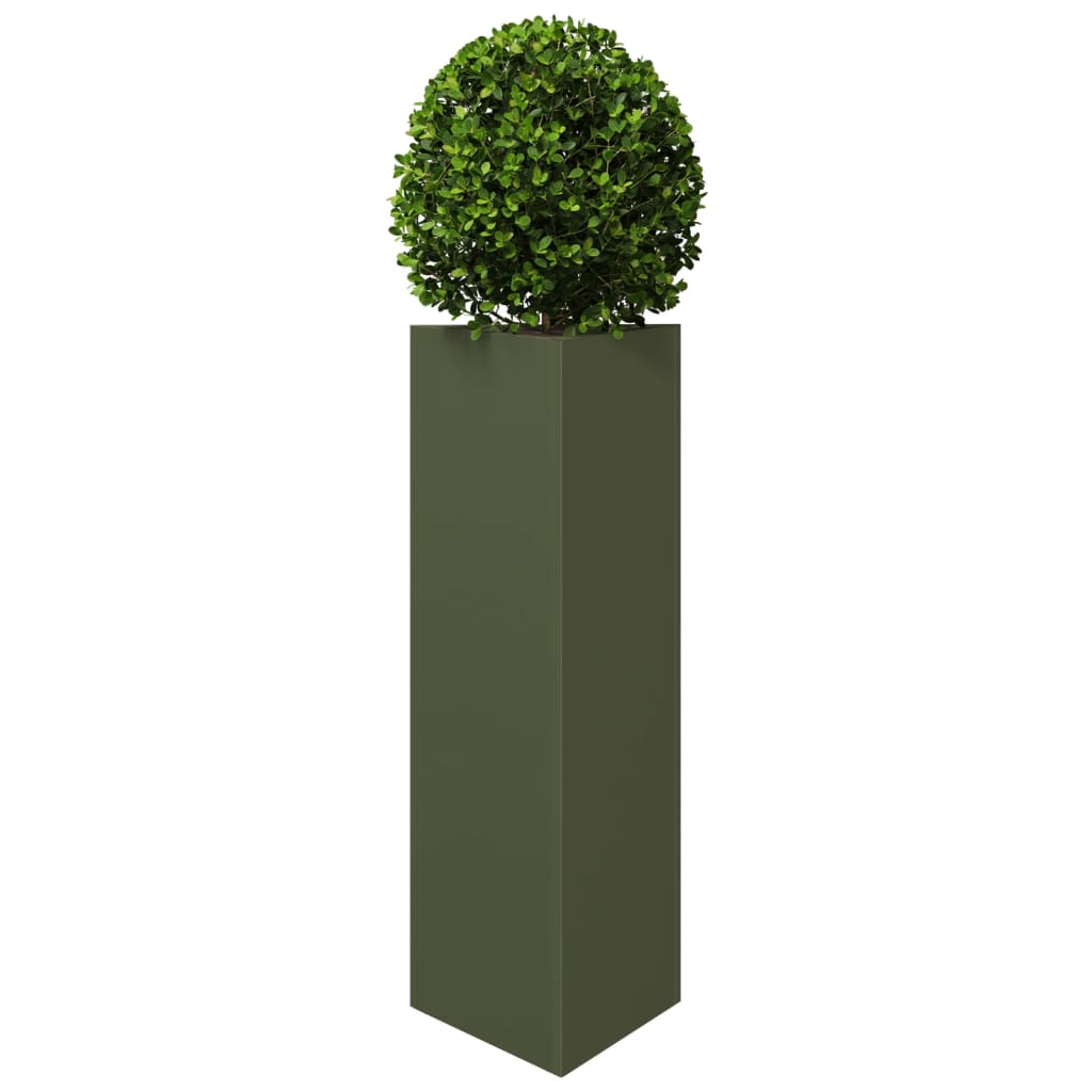 Plantenbakken Driehoek Staal Olijfgroen 2 30 x 26 x 75 cm Staal/Groen