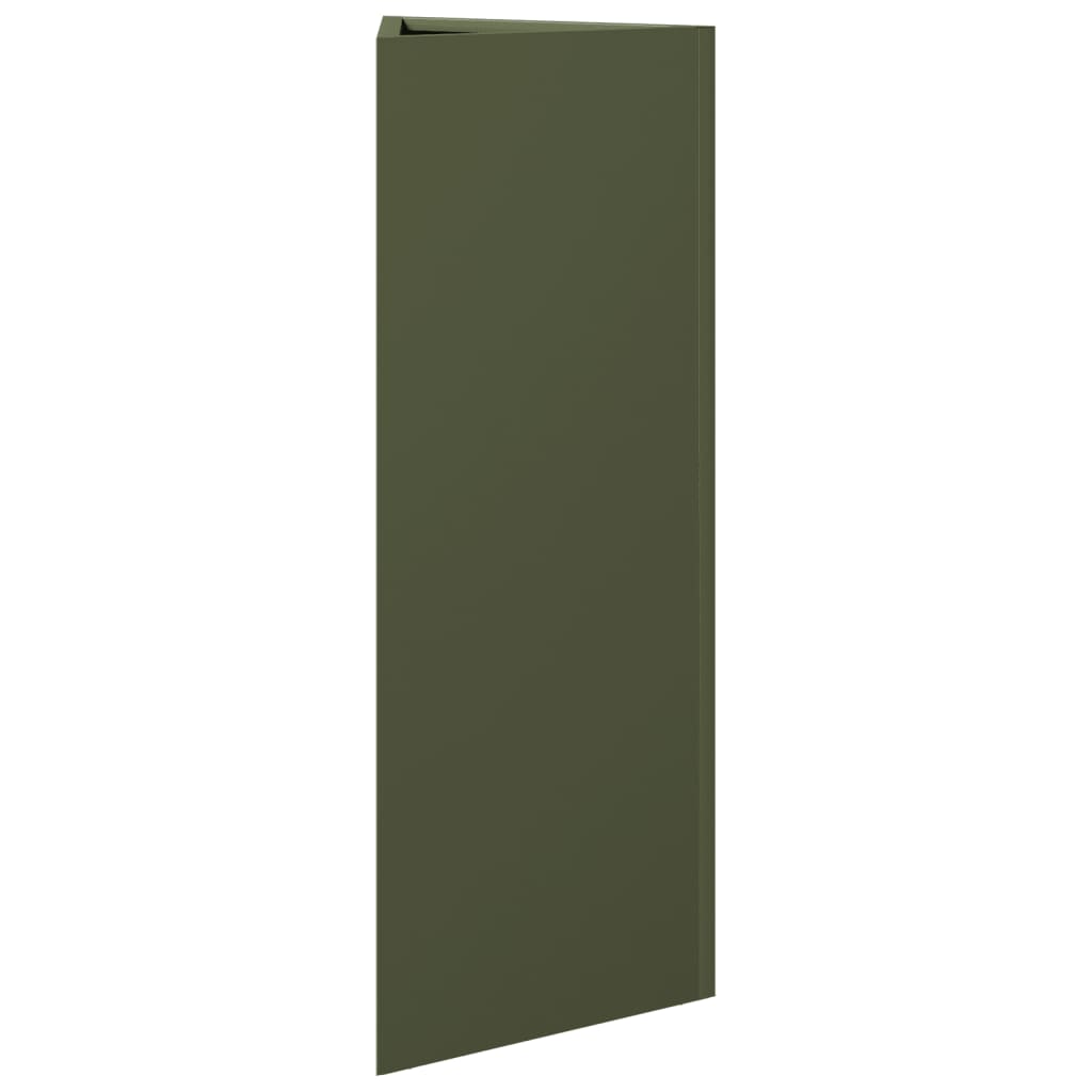 Plantenbakken Driehoek Staal Olijfgroen 2 30 x 26 x 75 cm Staal/Groen