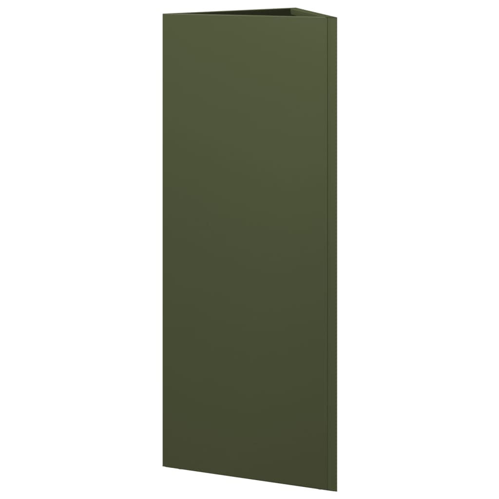 Plantenbakken Driehoek Staal Olijfgroen 2 30 x 26 x 75 cm Staal/Groen