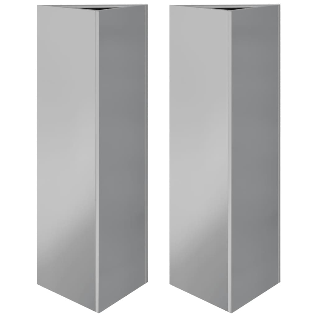 Plantenbakken Driehoek Gegalvaniseerd Staal 2 30 x 26 x 75 cm Gegalvaniseerd staal/Grijs