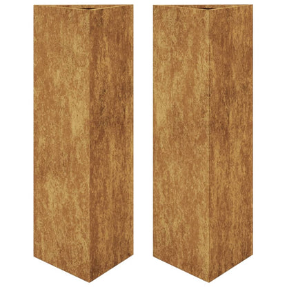 Plantenbakken Driehoekig Weervast Staal 2 30 x 26 x 75 cm Cortenstaal/Bruin