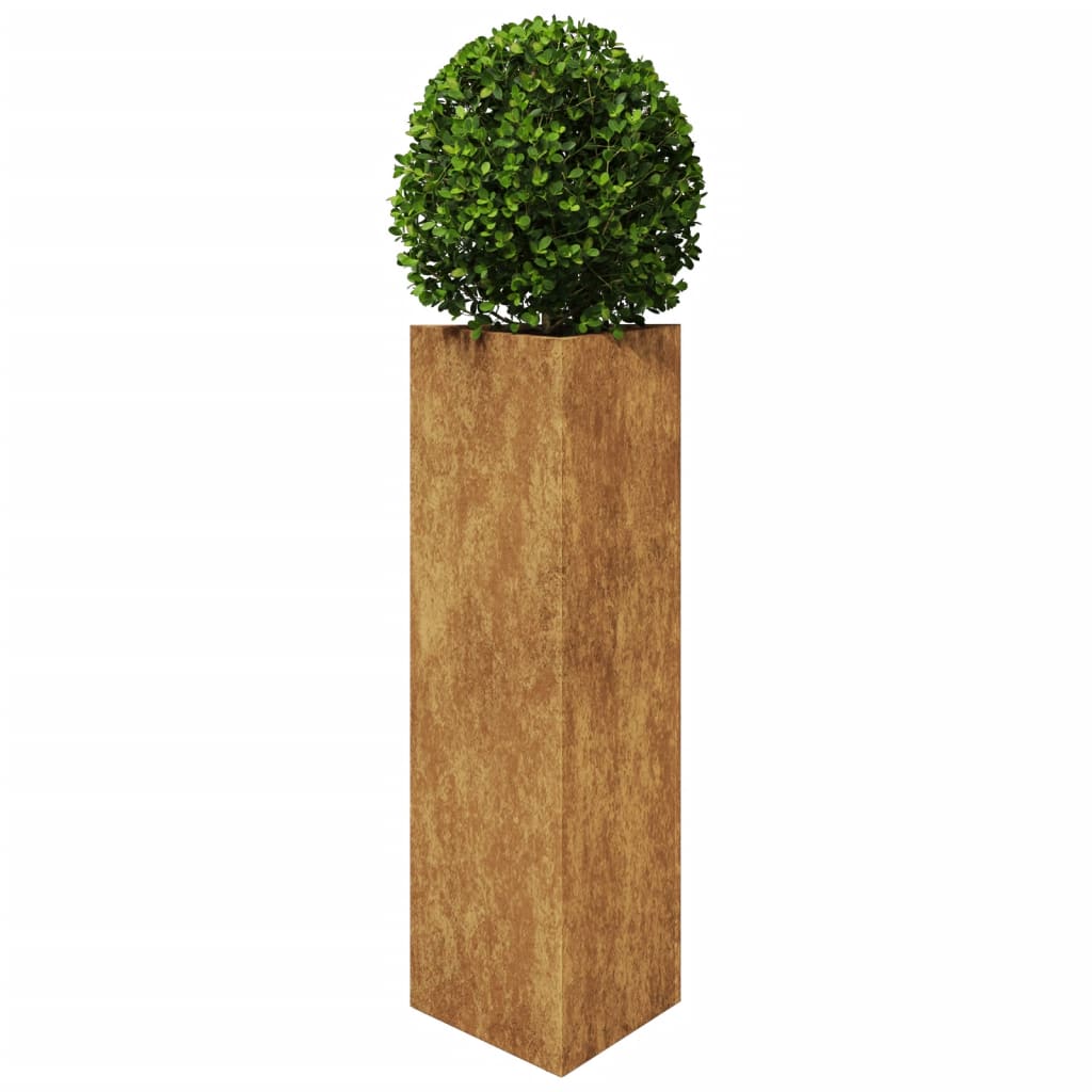 Plantenbakken Driehoekig Weervast Staal 2 30 x 26 x 75 cm Cortenstaal/Bruin