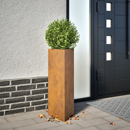 Plantenbakken Driehoekig Weervast Staal 2 30 x 26 x 75 cm Cortenstaal/Bruin