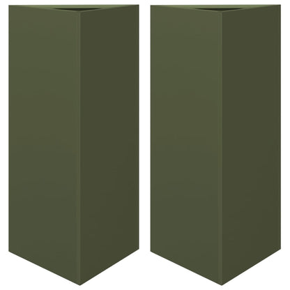 Plantenbakken Driehoek 40X34,5X70 Cm Staal Olijfgroen 2 40 x 34.5 x 70 cm Staal/Groen