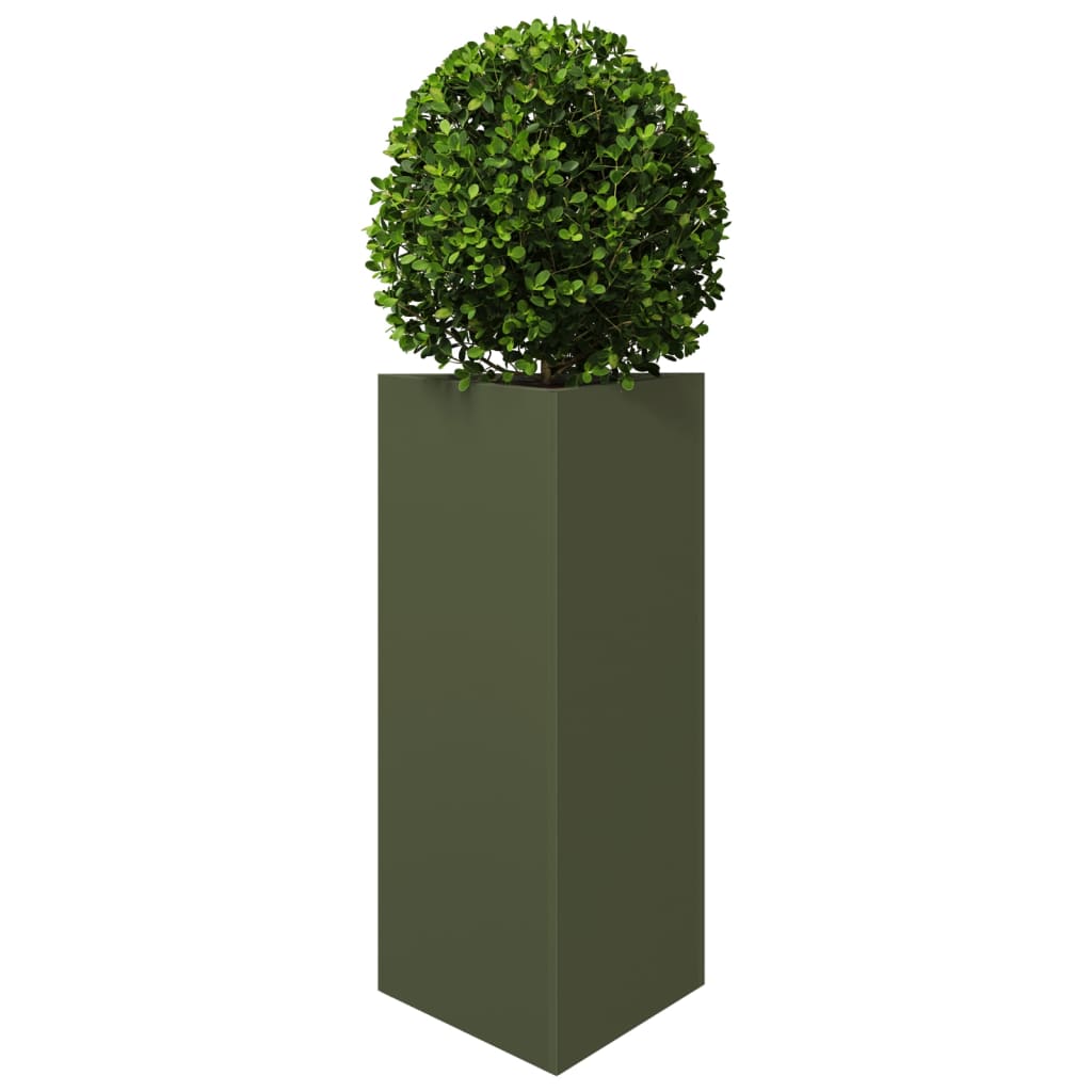 Plantenbakken Driehoek 40X34,5X70 Cm Staal Olijfgroen 2 40 x 34.5 x 70 cm Staal/Groen
