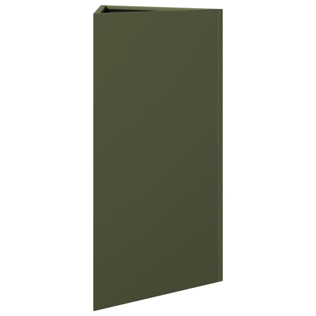 Plantenbakken Driehoek 40X34,5X70 Cm Staal Olijfgroen 2 40 x 34.5 x 70 cm Staal/Groen