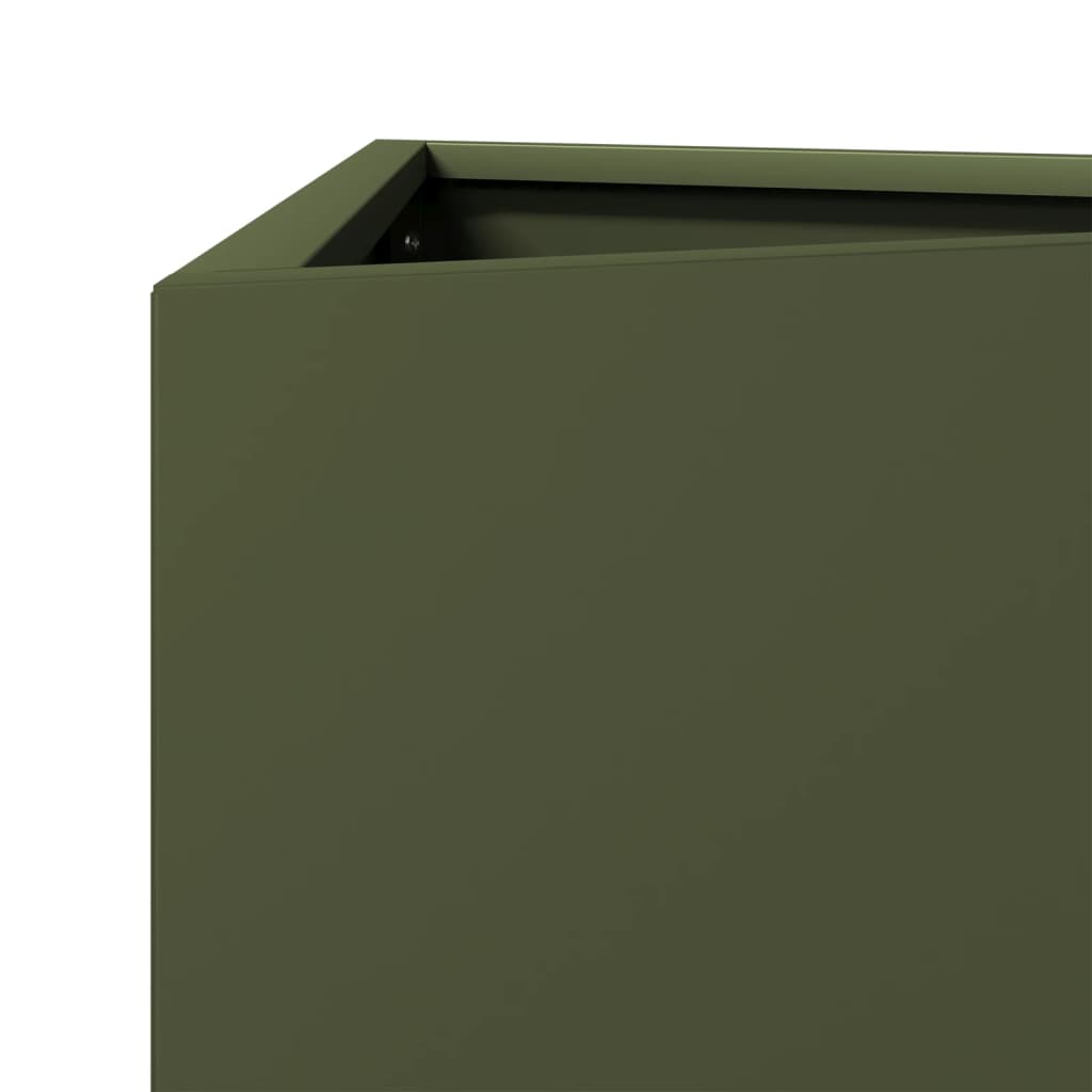 Plantenbakken Driehoek 40X34,5X70 Cm Staal Olijfgroen 2 40 x 34.5 x 70 cm Staal/Groen
