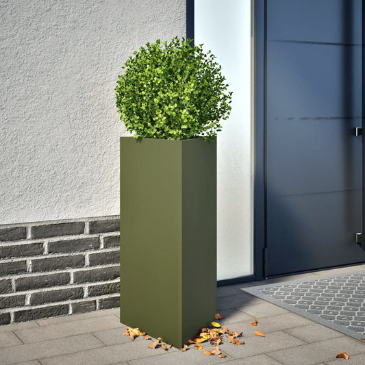 Plantenbakken Driehoek 40X34,5X70 Cm Staal Olijfgroen 2 40 x 34.5 x 70 cm Staal/Groen