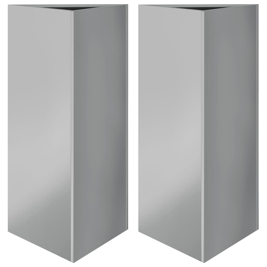 Plantenbakken Driehoek Gegalvaniseerd Staal 2 40 x 40 x 75 cm Gegalvaniseerd staal/Grijs