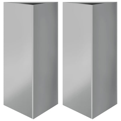 Plantenbakken Driehoek Gegalvaniseerd Staal 2 40 x 40 x 75 cm Gegalvaniseerd staal/Grijs