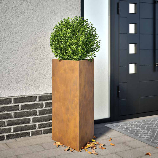 Plantenbakken Driehoek Weervast Staal 2 40 x 40 x 75 cm Cortenstaal/Bruin