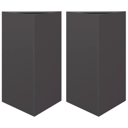 Plantenbakken Driehoek Staal Zwart 2 50 x 43 x 75 cm Staal/Zwart